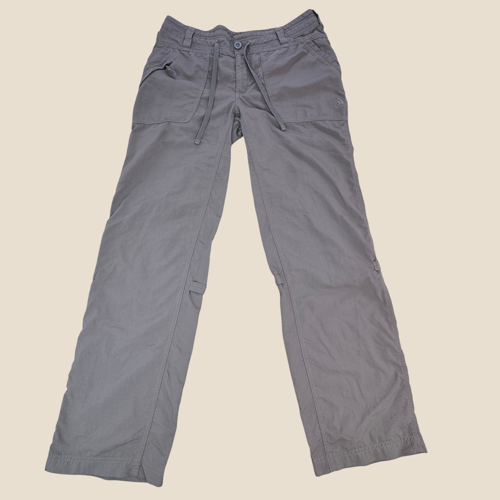 The North Face Womens Gray Nylon Ripstop Hiking Pants Size 8 Camping Gorpcore